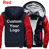 Men Fashion Hoodies Custom Your Logo Jackets Men Winter Zipper Hoodies Outdoor Casual Thicken Warm Jacket Coats