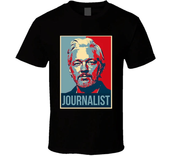 Julian Assange Journalist Hope Style T Shirt long or short sleeves