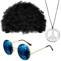 Disco Hip Hop Costume Set - Funky Afro Wig & Accessories