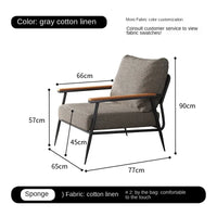 X&D Nordic Simple Leisure Chair Living Room Single Sponge Leisure Chair Light Luxury Italian Minimalist Tiger Chair Balcony Sofa