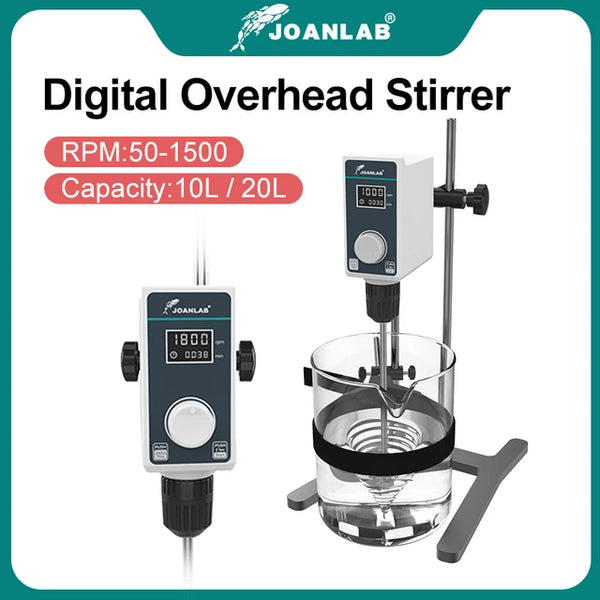 JOANLAB Official Store Mixer Lab Electric Stirrer Digital Display Overhead Stirrer Adjustable Height Lab Equipment 110V To 220V