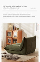 X&D Corduroy Material High Resilience Lazy Sofa Lie Sleep Small Room Balcony Leisure Lounge Chair Bedroom Single Relaxation Sofa