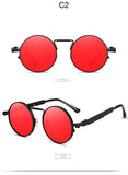 Retro Men Punk Style Sunglasses Colorful Round Metal Frame Women Fashion Sunglasses Uv400 2023