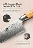 XINZUO 1-8pcs Kitchen Knife Set 73 Layers Custom Damascus Steel 15°±1 Per Side Steel Blade with Olive Wood Handle