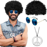 Disco Hip Hop Costume Set - Funky Afro Wig & Accessories