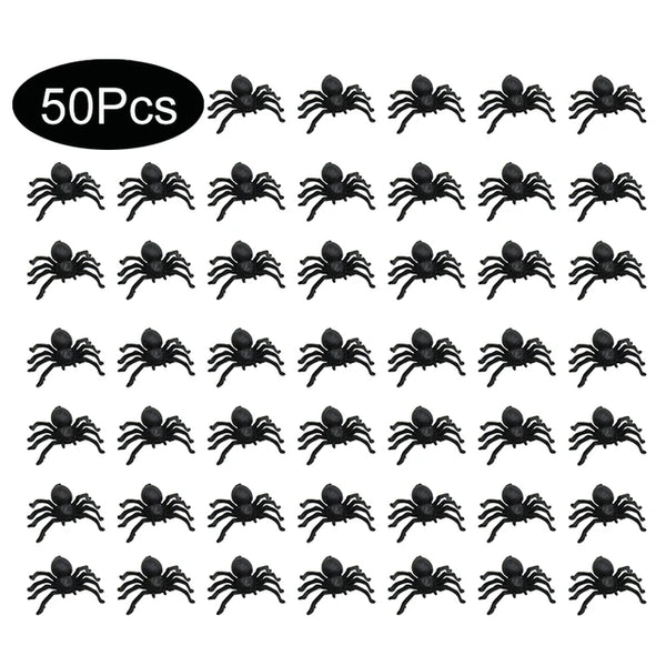 50pcs Luminous Halloween Spiders for Haunted House Decoration