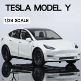 1:24 Tesla Model Y Model 3 Model S Metal Alloy Diecast Toy Car Model Sound And Light Children's Toy Collectibles Birthday Gifts