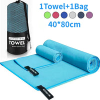 Sports Microfiber Quick Dry Pocket Towel - Portable Ultralight Absorbent Towel - Swimming Pool Gym Fitness Yoga Beach Towel