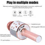 WS858 Professional Handheld Wireless Karaoke Microphone USB Speaker Microphone for Kids Music Player Singing Recorder KTV