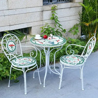 Garden Furniture 60cm, American Rural Iron Art Folding Table and Chairs, Retro Luxury Outdoor Patio Set, Garden Set