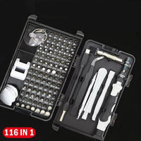 116 in 1 Precision Screwdriver Set Magnetic Screw Driver Bit for IPhone PC Watch Glasses Professional Repair Tool Kit Black