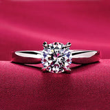 Free Get Earrings White Gold Color Tibetan Silver Ring Luxury 0.6ct HeartCZ Zircon Wedding Band Bridal Jewelry Gift