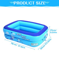 Inflatable Family Swimming Pool with Bubble Bottom – 43"x28"x15" Kids' Outdoor Summer Fun