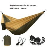 Solid Color Parachute Hammock with Hammock straps and Black carabiner Camping Survival travel Double Person outdoor furniture Jack's Clearance