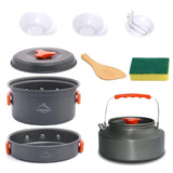 Widesea Camping Tableware Outdoor Cookware Set Pots Dishes Bowler Kitchen Equipment Gear Utensils Hiking Picnic Travel