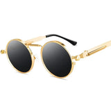 Retro Men Punk Style Sunglasses Colorful Round Metal Frame Women Fashion Sunglasses Uv400 2023