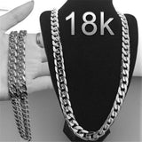 6MM 18K Gold Plated Necklace Fashion Jewelry Men Women Sideways Snake Chain Necklace 30In Femme Hip Hop Jewelry