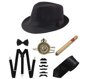 Retro 1920S 20S Gangster Set Men Party Props Berets Cigar Suspender Pocket Watch Gatsby Costume Accessories Set