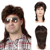 Mullet Wigs for Men 80s Costumes Mens Black Fancy Party Accessory Cosplay Hair Wig