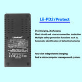 LiitoKala Lii-PD2 LII-PD4 Battery Charger for 18650 26650 21700 18350 AA AAA 3.7V/3.2V/1.2V Lithium NiMH Batteries