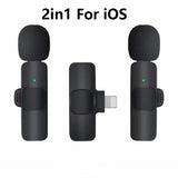 GAMINJA Wireless Lavalier Microphone Portable Audio Video Recording Mini Mic For iPhone Android Long battery life Live Broadcast