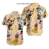 Mickey Mouse Hawaiian Shirt Unisex Casual Button-Up Beach Shirt