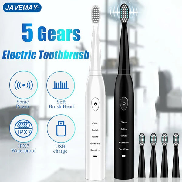 Powerful Ultrasonic Electric Toothbrush - USB Charge - Rechargeable Tooth Brush - Electronic Whitening Teeth Brush"