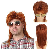 Mullet Wigs for Men 80s Costumes Mens Black Fancy Party Accessory Cosplay Hair Wig