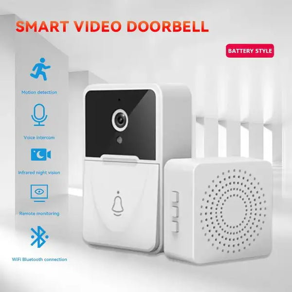 Smart Wireless Doorbell with Camera & Intercom - Bell Night Vision, HD Video, Voice Change