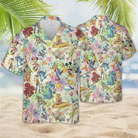 Mickey Mouse Hawaiian Shirt Unisex Casual Button-Up Beach Shirt