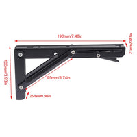 1Pcs Campervan Folding Bracket Table Shelf Motorhome Caravan Black Finish Stainless Steel Mini Folding Table Car Accessories