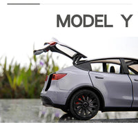 1:24 Tesla Model Y Model 3 Model S Metal Alloy Diecast Toy Car Model Sound And Light Children's Toy Collectibles Birthday Gifts