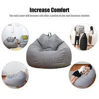 Large Small Lazy Sofas Cover Chairs without Filler Linen Cloth Lounger Seat Bean Bag Pouf Puff Couch Tatami Living Room Beanbags