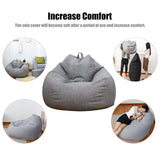 Large Small Lazy Sofas Cover Chairs without Filler Linen Cloth Lounger Seat Bean Bag Pouf Puff Couch Tatami Living Room Beanbags