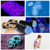 21LED UV Flashlight Glue Curing Flashlamp Ultraviolet Ink Dryer Money Fluorescer Detector UV Oil Curing Purple Light Torch