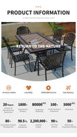 2024 Newest Outdoor Patio Dining square table Chairs Metal cast aluminium Round Table Furniture for Garden Yard