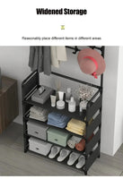 Clothes Hanger Multi-Layer Shoe Rack Doorway DIY Hat And Shoes Shelf Simple Floor-Standing Living Room Organizer Storage Racks