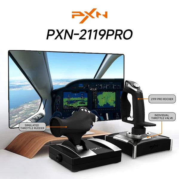 PXN 2119 PRO Flight Simulator Gamepad Vibration Controller Joystick for PC/Desktop PS4 Flight Joystick Game Controller