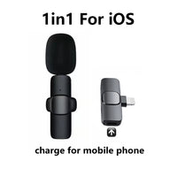 GAMINJA Wireless Lavalier Microphone Portable Audio Video Recording Mini Mic For iPhone Android Long battery life Live Broadcast