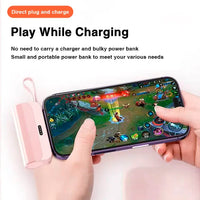 10000mAh Mini Portable Power Bank External Battery Plug Play Power Bank Type C Fast Effective Charger