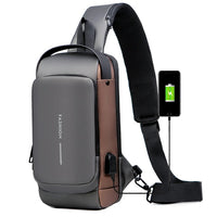 Chest Bag for Men - Crossbody Bag - Waterproof - USB Shoulder Bag - Anti-Theft Travel Messenger Chest Sling Pack - Fashion Luxury Designer