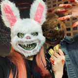 Bloody Plush Bunny Mask for Halloween Horror