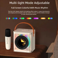 ALYNIC Portable Mini Karaoke Machine Set Bluetooth Speaker Colorful Light Surround with 2 Wireless Microphones for Kids Adults