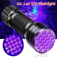 21LED UV Flashlight Glue Curing Flashlamp Ultraviolet Ink Dryer Money Fluorescer Detector UV Oil Curing Purple Light Torch