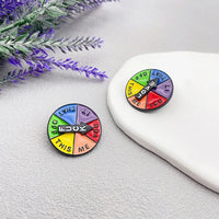 Rotating Arrow Rainbow Letter Brooch: Multi-functional Pin Badge