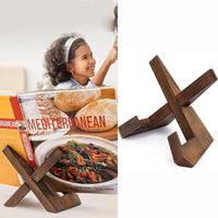 Wooden Kitchen Countertop Recipe Holder Simple Desktop Ornament Cookbook Stand Holder Home Table Decor Book Reading Rest