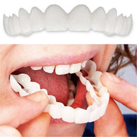 2Pcs/Set Comfort Fit White Fake Teeth Cover Top Veneer Denture Kit