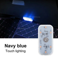 Mini 5V LED Touch Light - Wireless Car Interior Lighting with USB Charging Rechargeable for Roof Ceiling Reading Door Foot Trunk