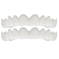 2Pcs/Set Comfort Fit White Fake Teeth Cover Top Veneer Denture Kit