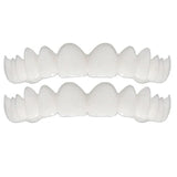 2Pcs/Set Comfort Fit White Fake Teeth Cover Top Veneer Denture Kit